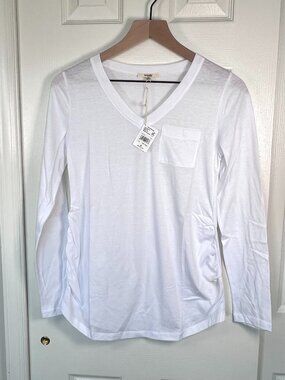 Splendid Long Sleeve Stretch Pocket Maternity Top White Size XS